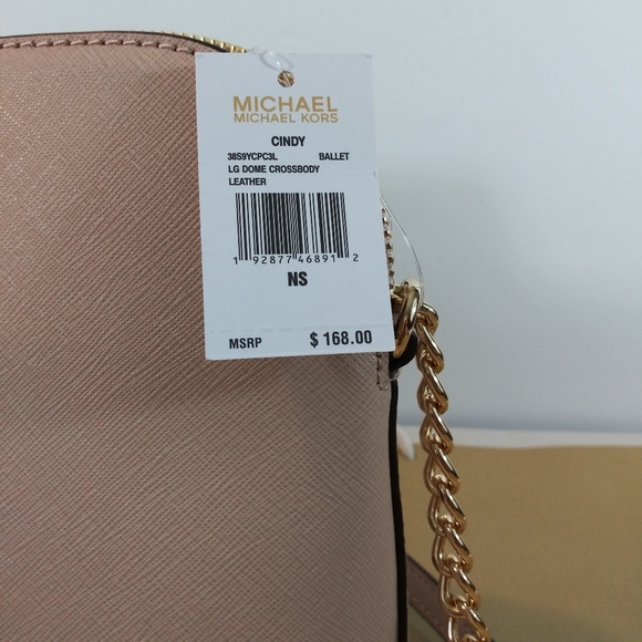 NWT MICHAEL KORS LEATHER CINDY DOME CROSSBODY BAG - Picture 6 of 7